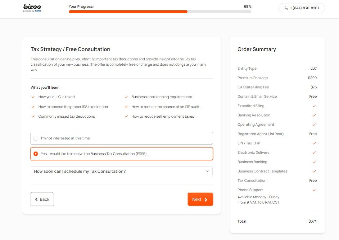 Bizee Business Registration in the USA