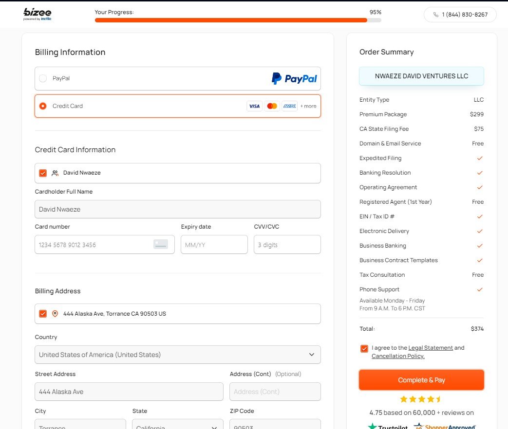 Bizee Business Registration in the USA