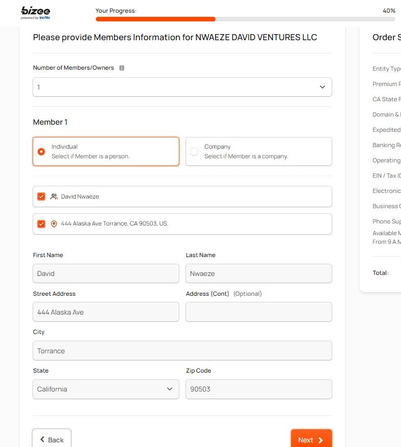 Bizee Business Registration in the USA