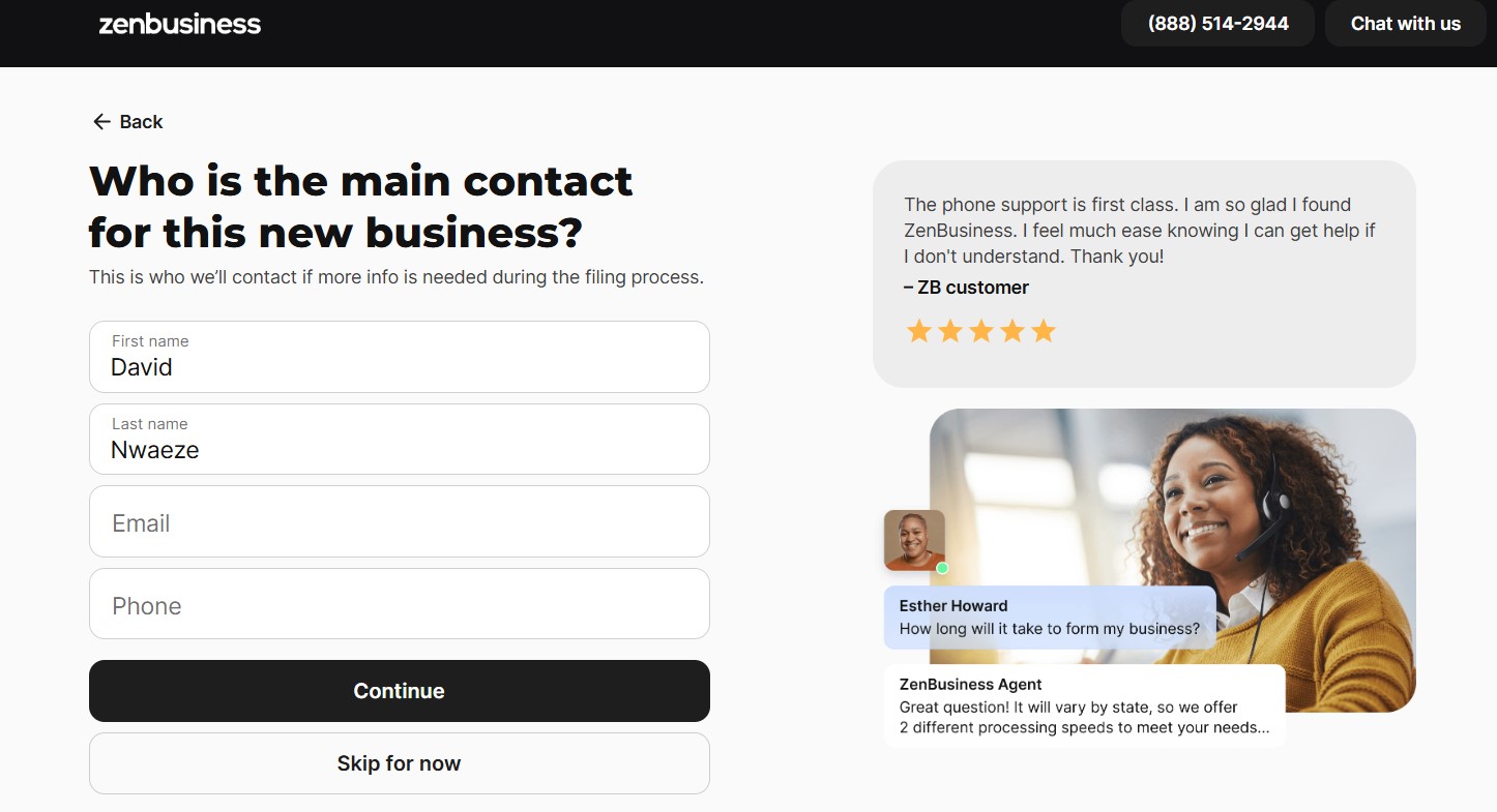 ZenBusiness Business Registration