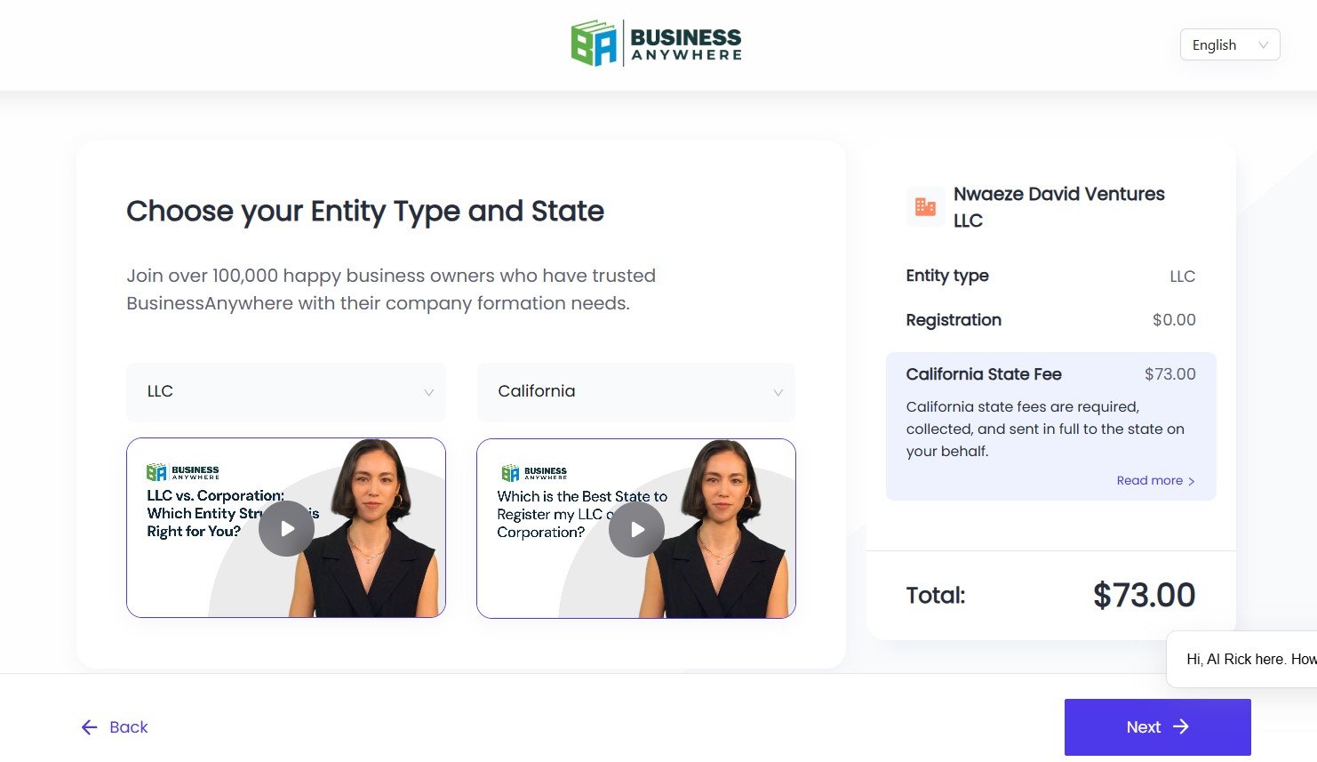 Business Anywhere Business Registration
