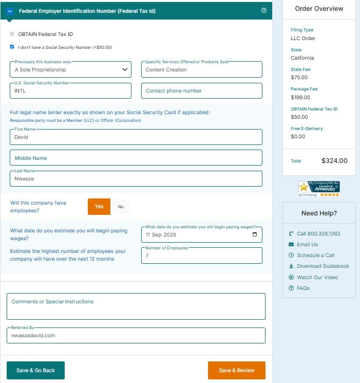 MyCompanyWorks Business Registration in the USA