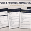 invoice and proposal template pack Freelancer Invoice Template Pack | Invoice Proposal Pack